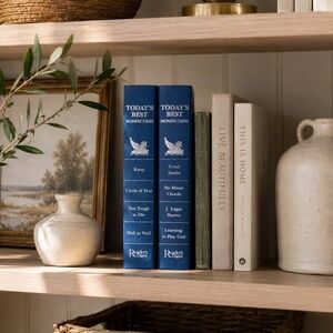 Vintage Blue Decorative Books Set of‎ 2 Reader's Digest Shelf Decor Library